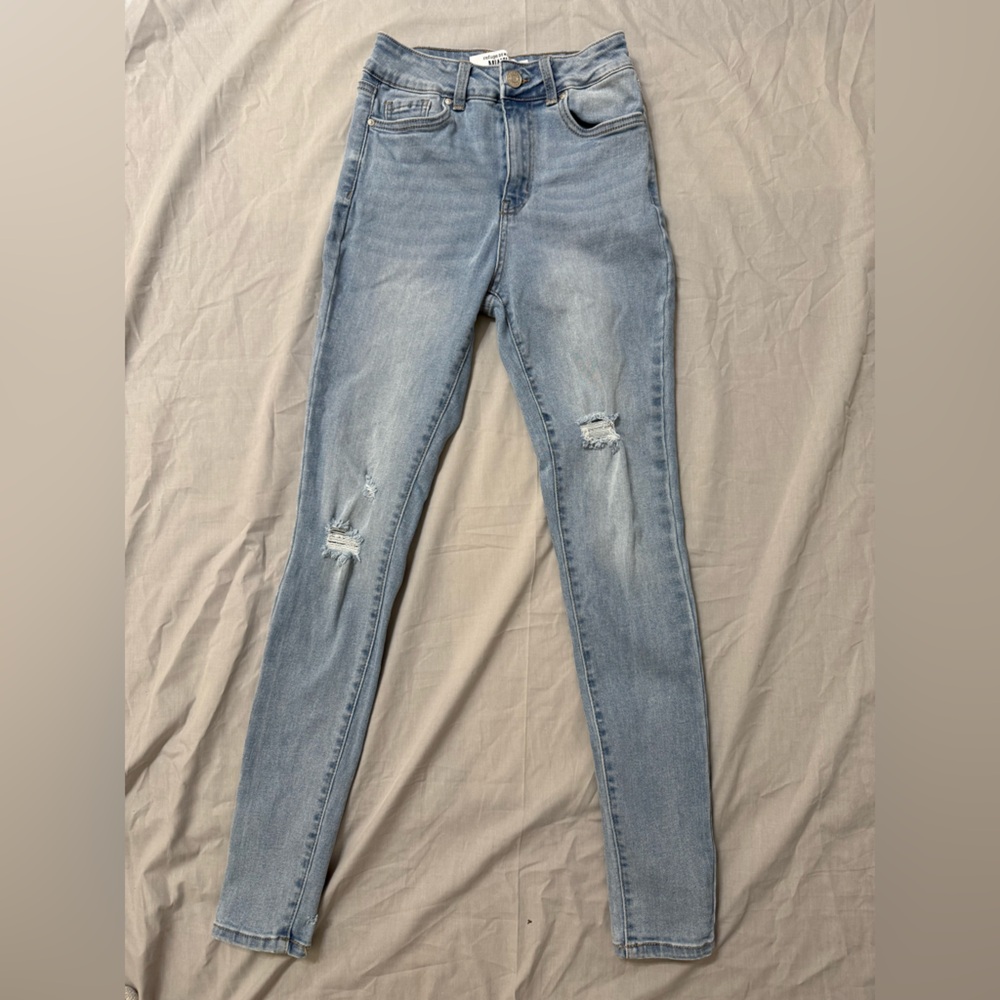 Refuge Light Blue Distressed Skinny Jeans